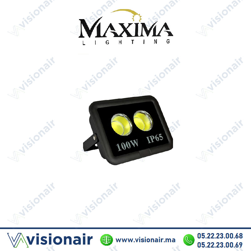 [MAXIMAPRJ100W] Projecteur LED MAXIMA Lighting 100W 6000°K IP65