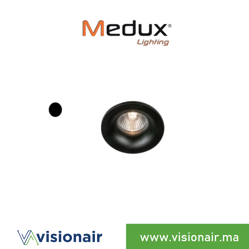 [MEDMX6901B] Cadre de spot étanche aluminium MEDUX IP65 noir MEDMX6901B