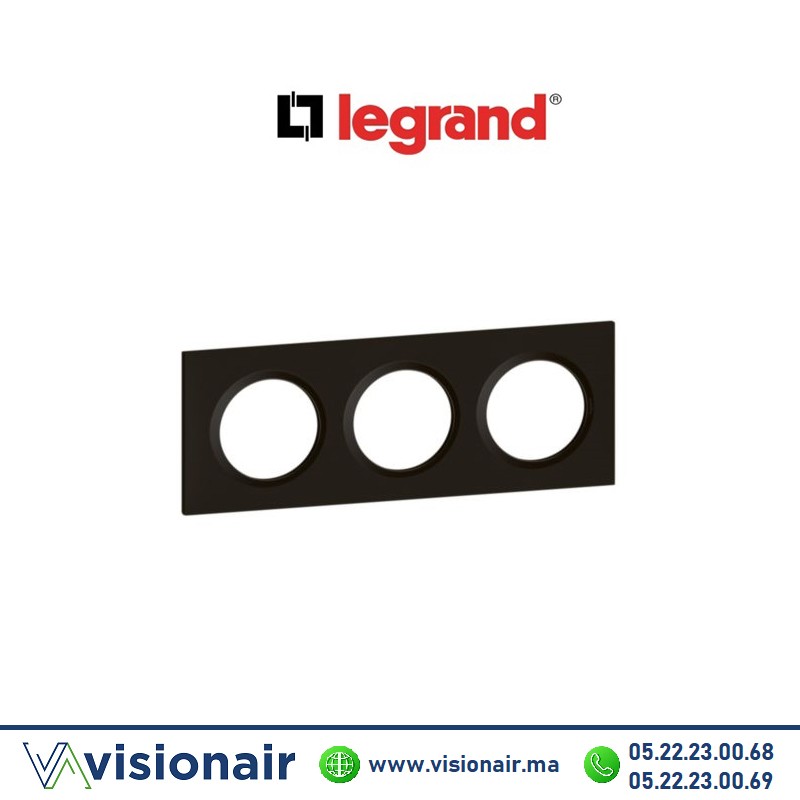 [LEG600863] Plaque 3 postes LEGRAND Dooxie noir velours 600863
