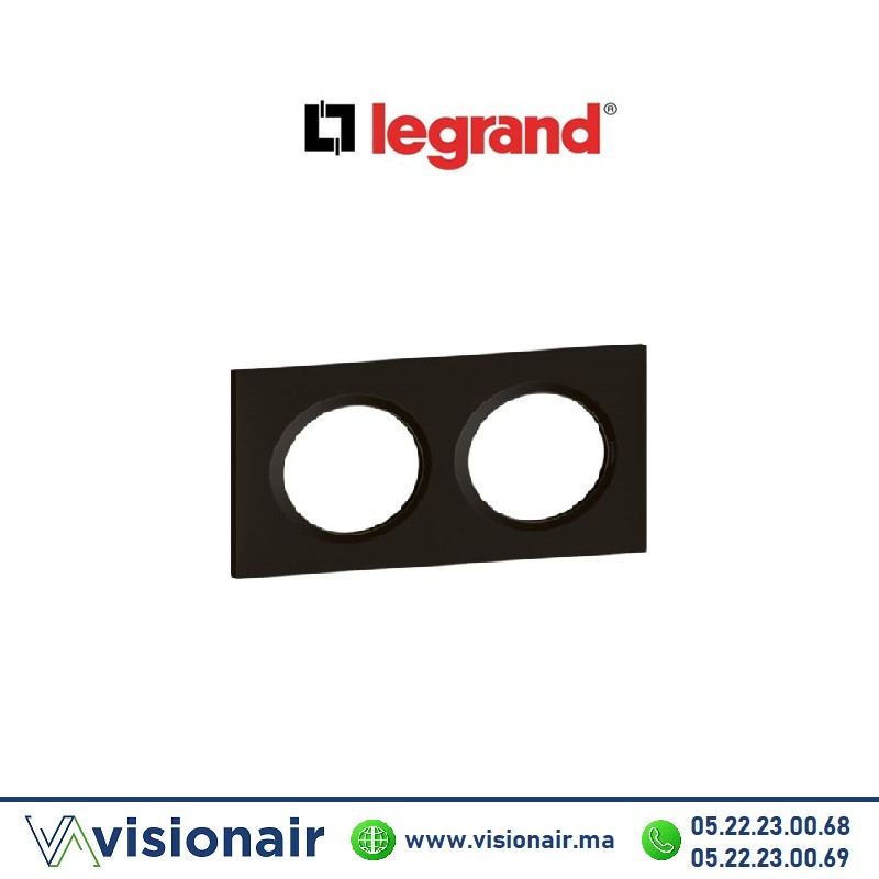 [LEG600862] Plaque 2 postes LEGRAND Dooxie noir velours 600862
