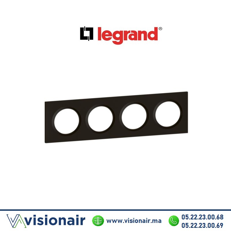 [LEG600864] Plaque 4 postes LEGRAND Dooxie noir velours 600864