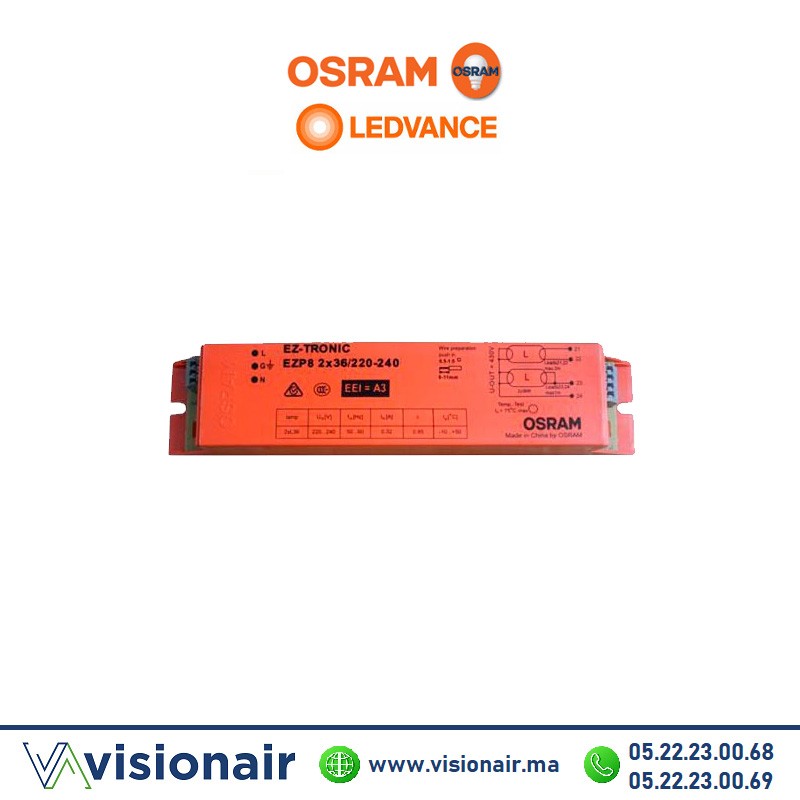 [EZP8236] Ballast électronique 2x36W Osram EZ-TRONIC EZP8