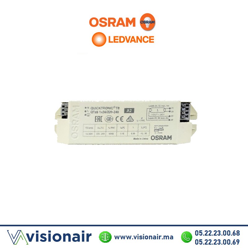 [QTZ8236] Ballast électronique 2x36W Osram QUICKTRONIC QTZ8
