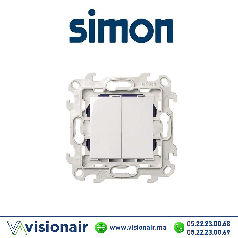 [2410398-030] Interrupteur double SIMON 24 blanc 2410398-030