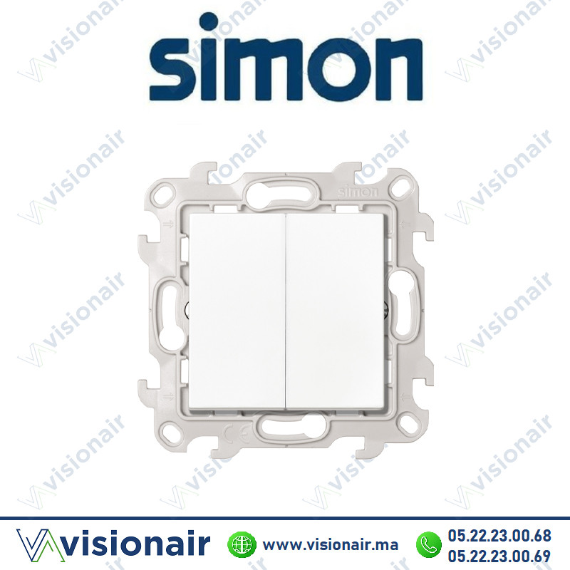 [2410397-030] Interrupteur double va & vient SIMON 24 blanc 2410397-030