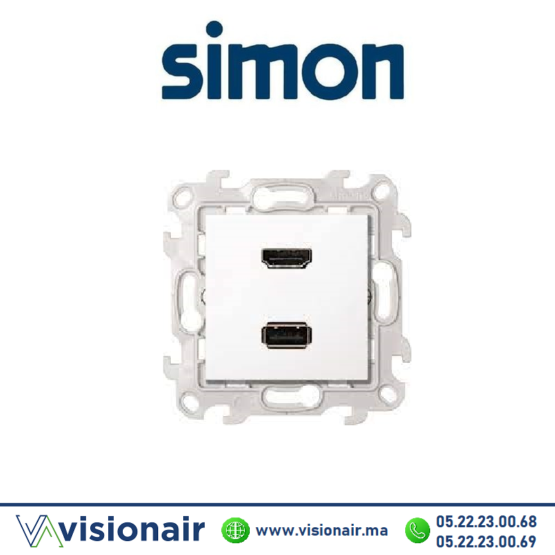 [2411095-030] Prise HDMI + USB SIMON 24 blanc 2411095-030