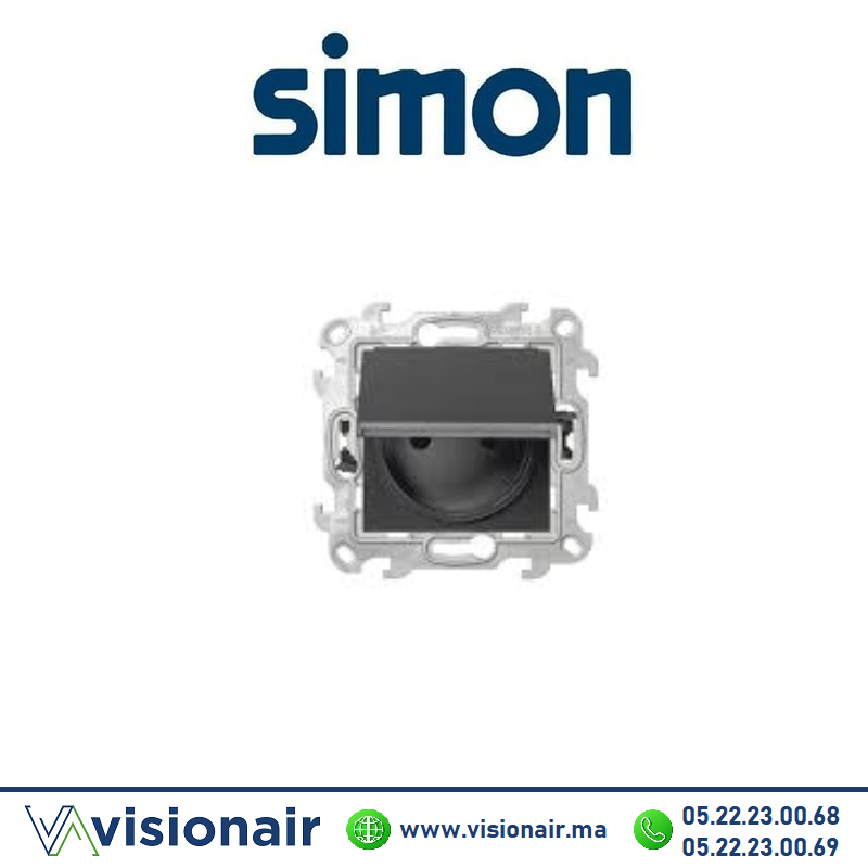 [2400447-038] Prise 2P+T étanche IP44 SIMON 24 graphite 2400447-038