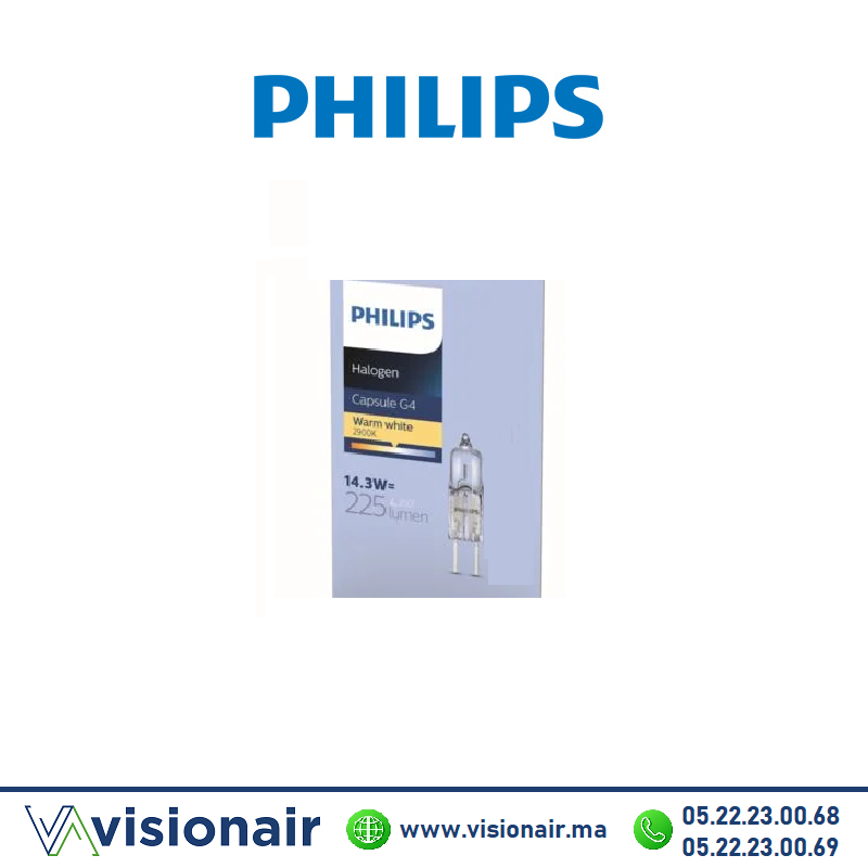 [PHILCAP12V14-3W] Lampe PHILIPS capsule halogène 14,3W G4 12V
