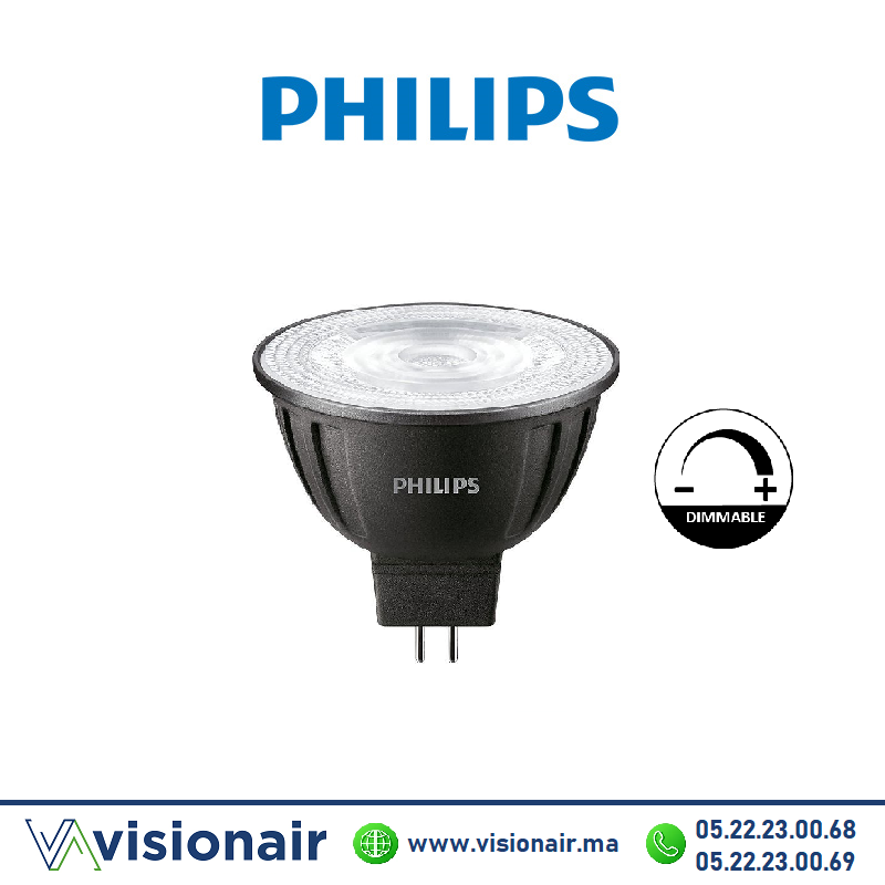 [PHILMR16DIM12V27K] Lampe LED 12V MR16 GU5.3 dimmable Philips Master 8W 2700°K