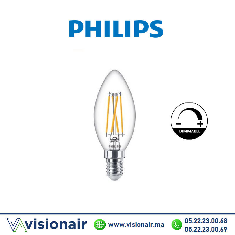 [PHILE14DIM27K] Lampe LED E14 dimmable Philips Master 3,4W 2700°K
