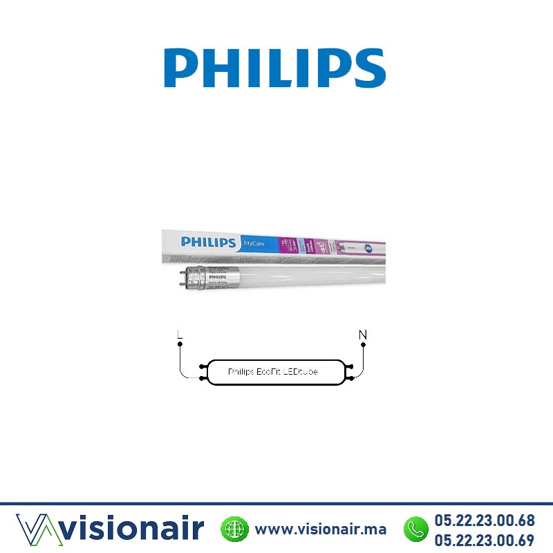 [PHILECOFITDE18W4K] Tube LED T8 Philips Ecofit DE 18w 120cm 4000°K