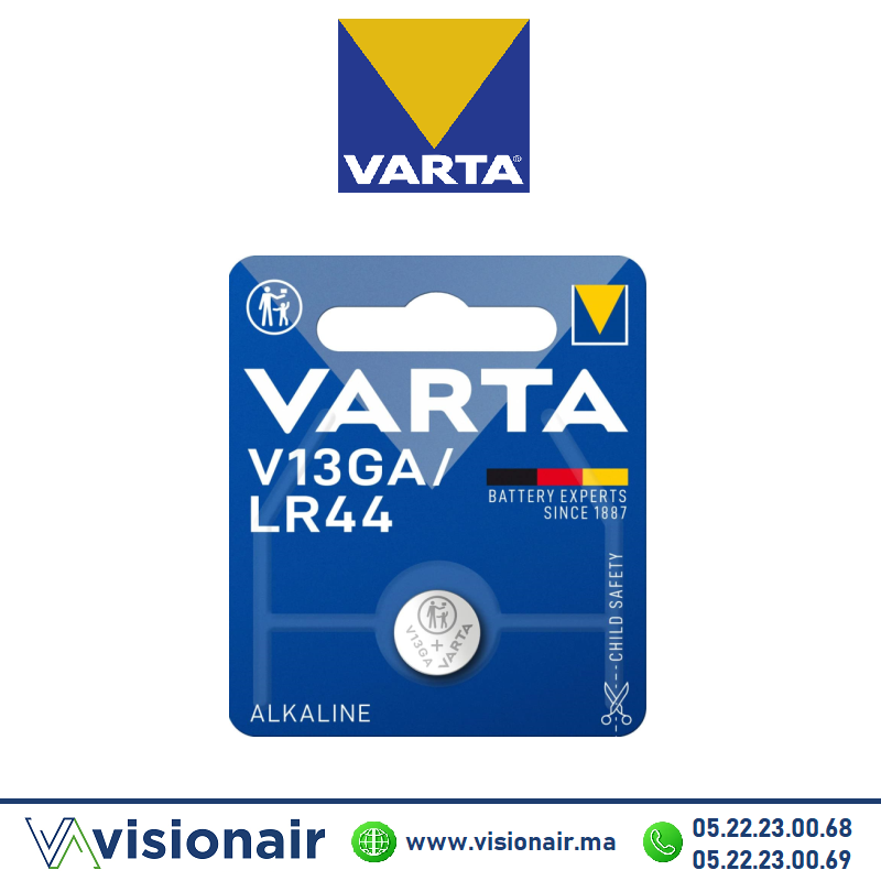 [VARTALR44] Pile VARTA V13GA / LR44 / AG13 / A76 1,5V alcaline