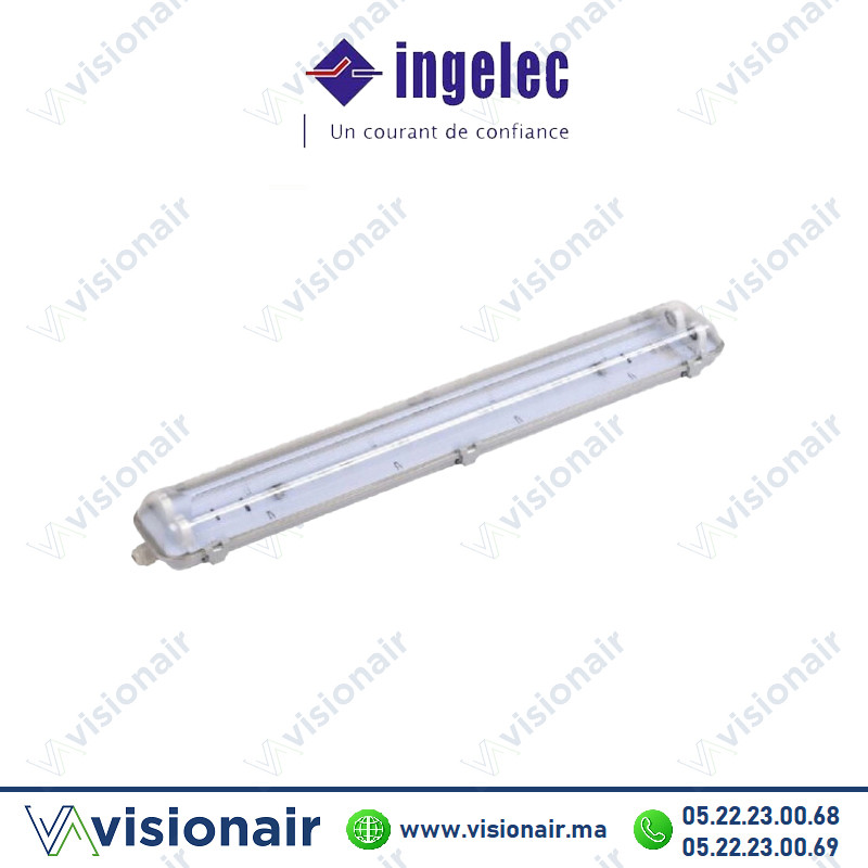 [ING994/40] Réglette étanche INGELEC 2x120cm IP65 (VIDE) 994/40