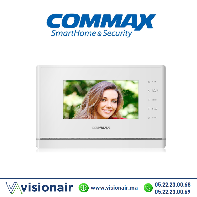 [CDV-70Y] Moniteur vidéophone COMMAX écran LCD 7" blanc CDV-70Y