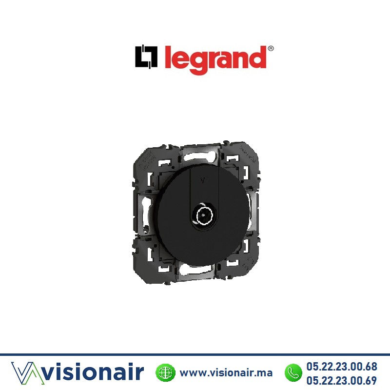 [LEG600551] Prise TV simple Legrand Dooxie blindée Noir mat 600551