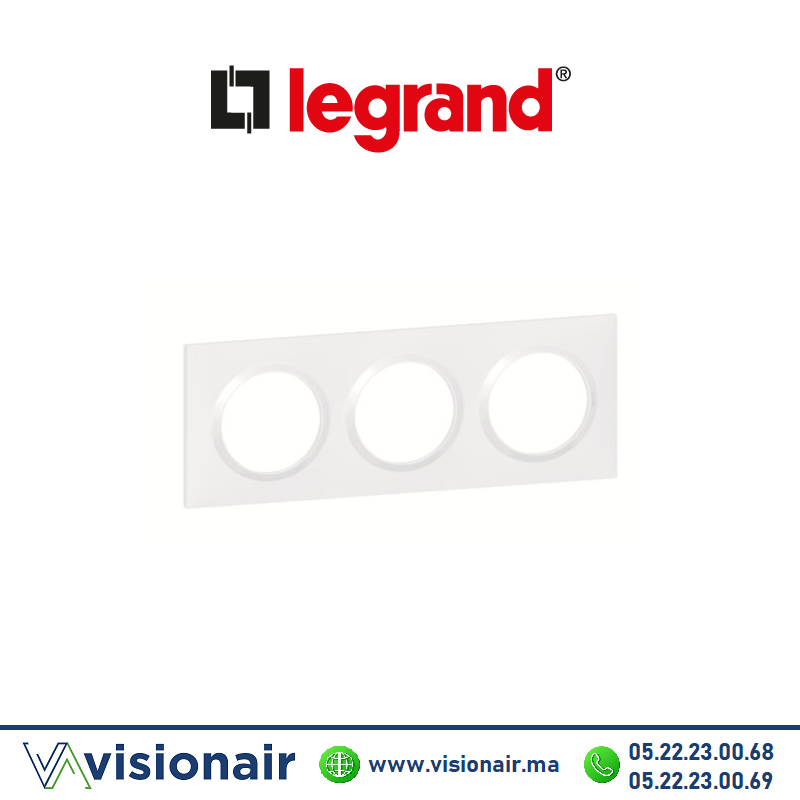 [LEG600803] Plaque carrée 3 postes LEGRAND Dooxie blanc 600803