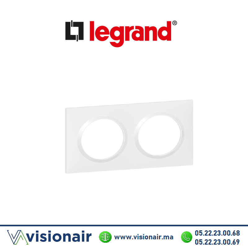 [LEG600802] Plaque carrée 2 postes LEGRAND Dooxie blanc 600802
