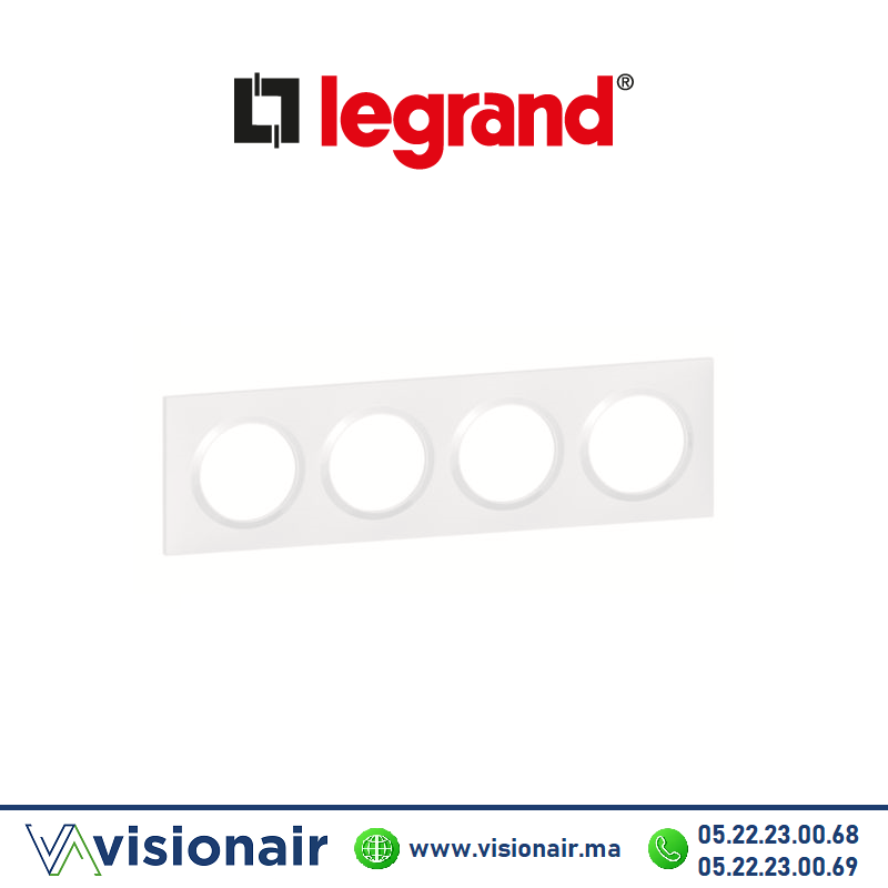[LEG600804] Plaque carrée 4 postes LEGRAND Dooxie blanc 600804