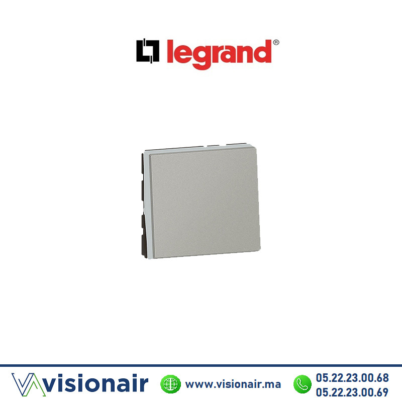 [79240L] Poussoir 6A 2M Mosaic Legrand Alu 79240L