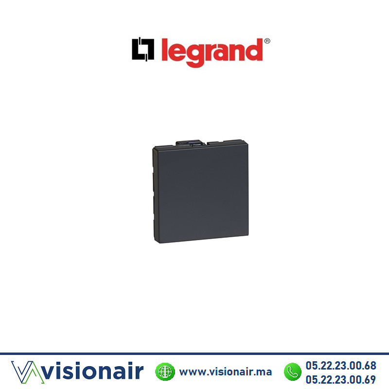 [LEG080260L] Voyant easy 2M 0,04W Legrand Mosaic Noir mat 080260L
