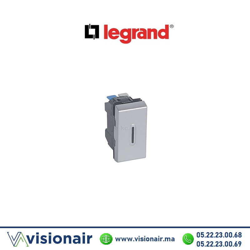 [LEG079232] Prise 2P+T Surface Alu Mosaic Legrand 079232