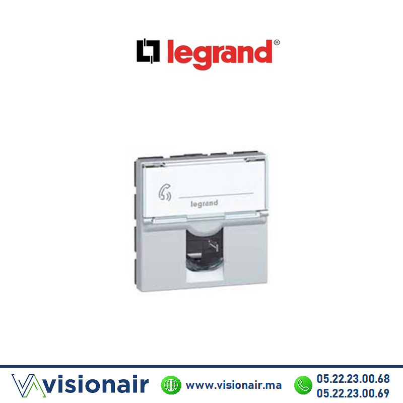 [LEG079261] Prise CAT6 UTP 1M Alu Mosaic Legrand  079261