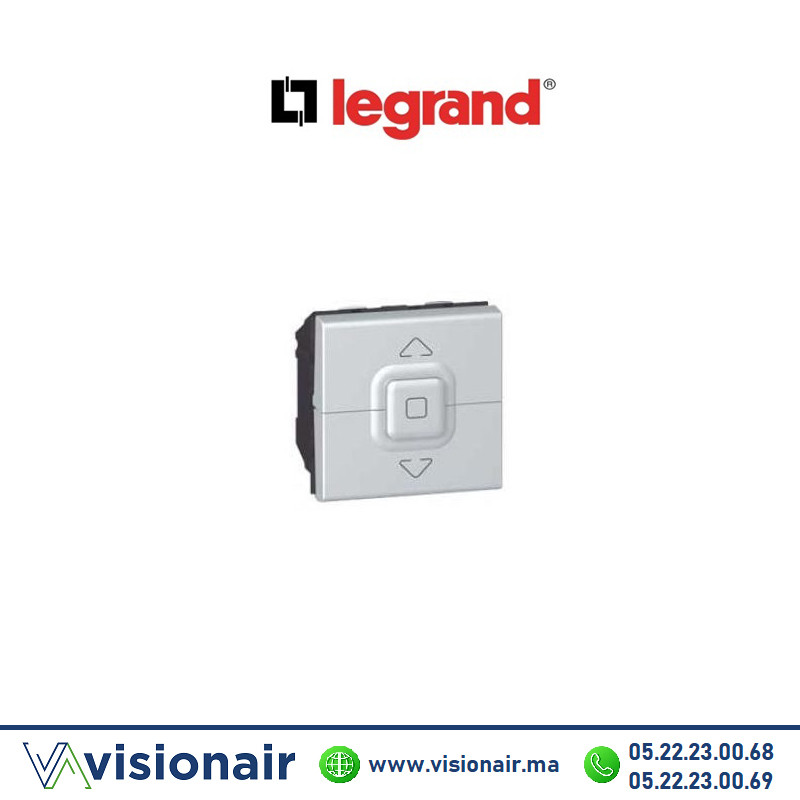 [LEG079226] Interrupteur de volets roulants Legrand Mosaic Aluminium 079226