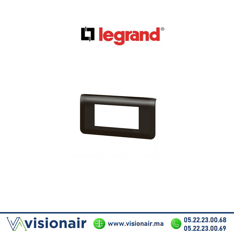 [LEG079054L] Plaque Legrand Mosaic 4M hor Noir mat 079054L