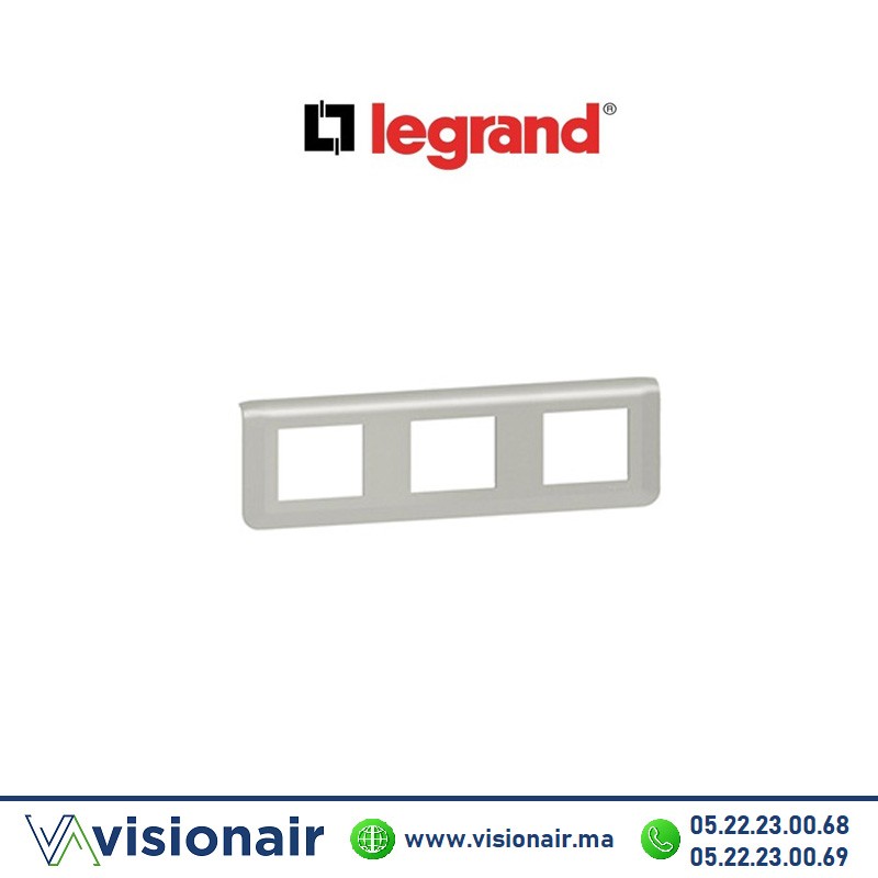 [LEG079306L] Plaque 3x2 modules Legrand Mosaic hor Aluminium 079306L