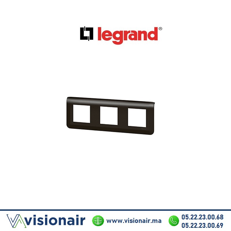 [LEG079046L] Plaque 3x2 modules Legrand Mosaic hor Noir mat LEG079046L