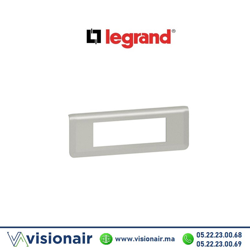 [LEG079318L] Plaque 8 modules Legrand Mosaic hor Aluminium 079318L