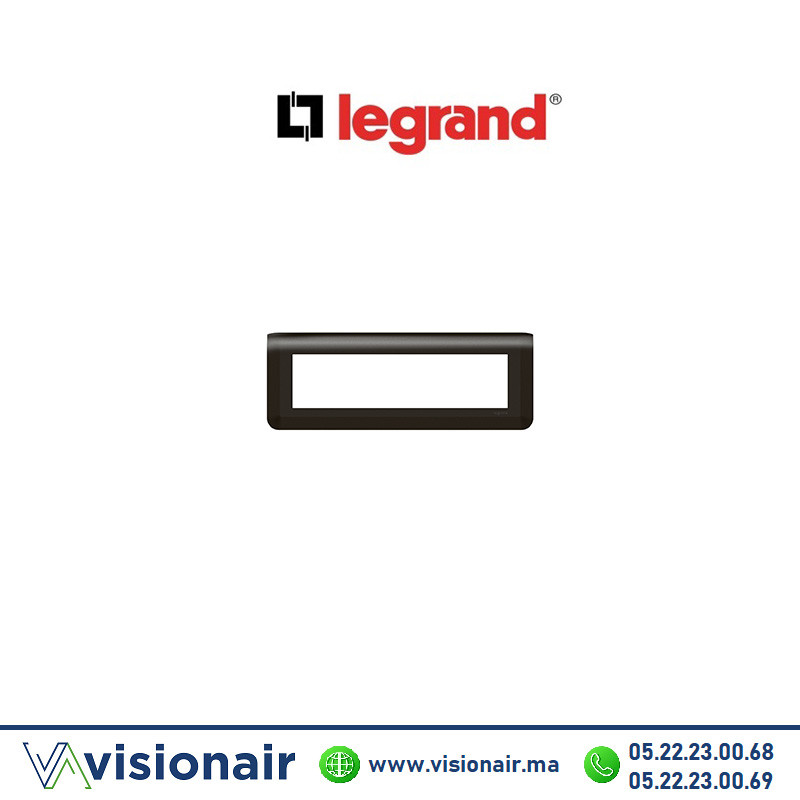 [LEG079058L] Plaque 8 modules Legrand Mosaic hor Noir mat 079058L