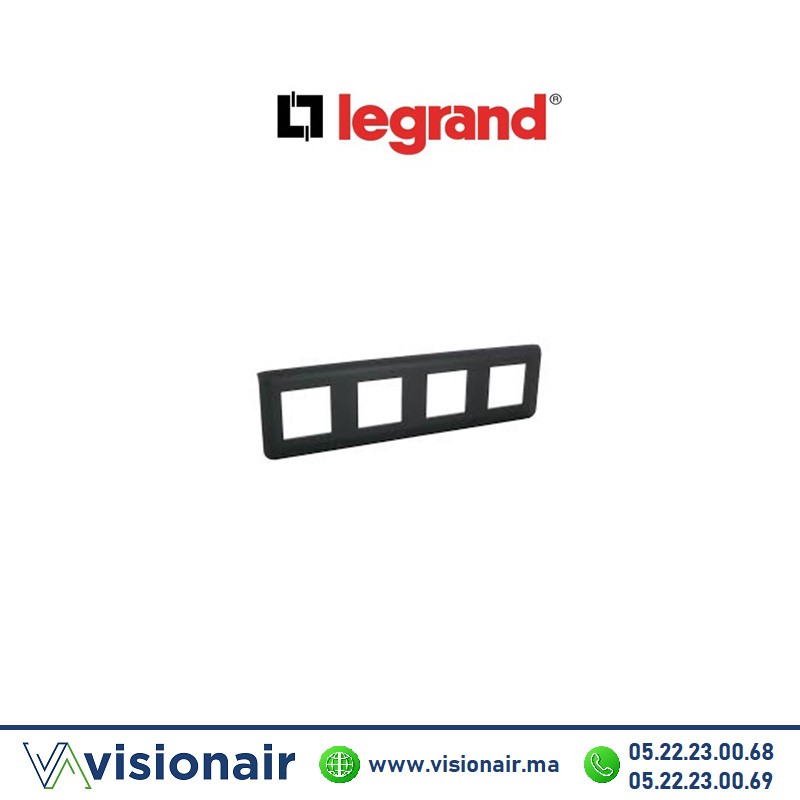 [LEG079008L] Plaque 4x2 modules Mosaic Legrand hor Noir mat 079008L