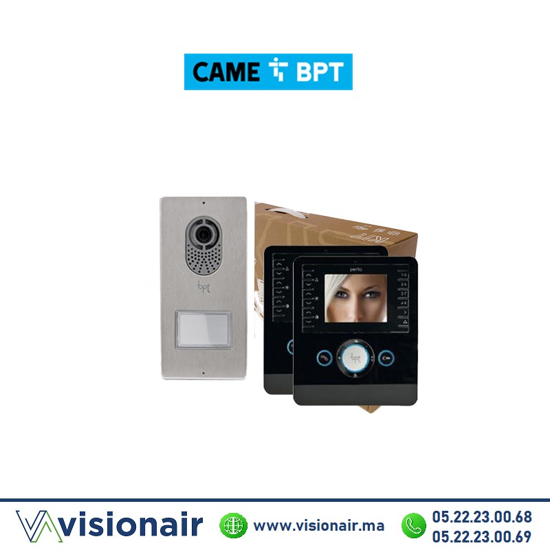 [BPTPERLA2PN] KIT vidéophone BPT Lithos + 2 moniteurs Perla Noir