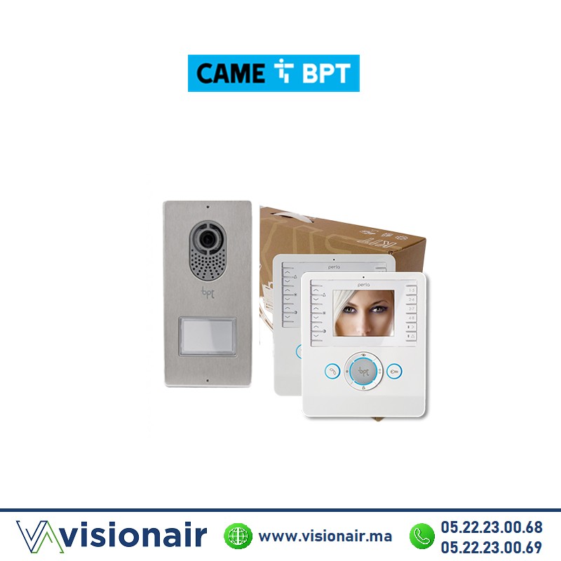 [BPTPERLA2PB] KIT vidéophone BPT Lithos + 2 moniteurs Perla blanc