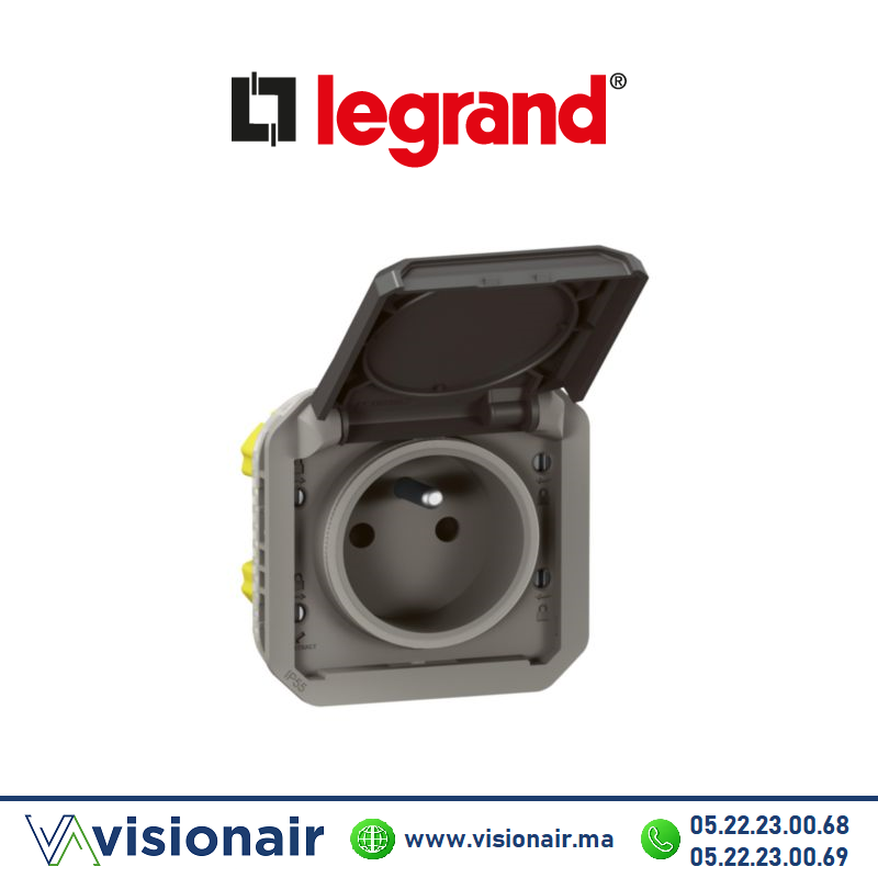 [LEG069891L] Prise 2P+T étanche Legrand Plexo anthracite 069891L