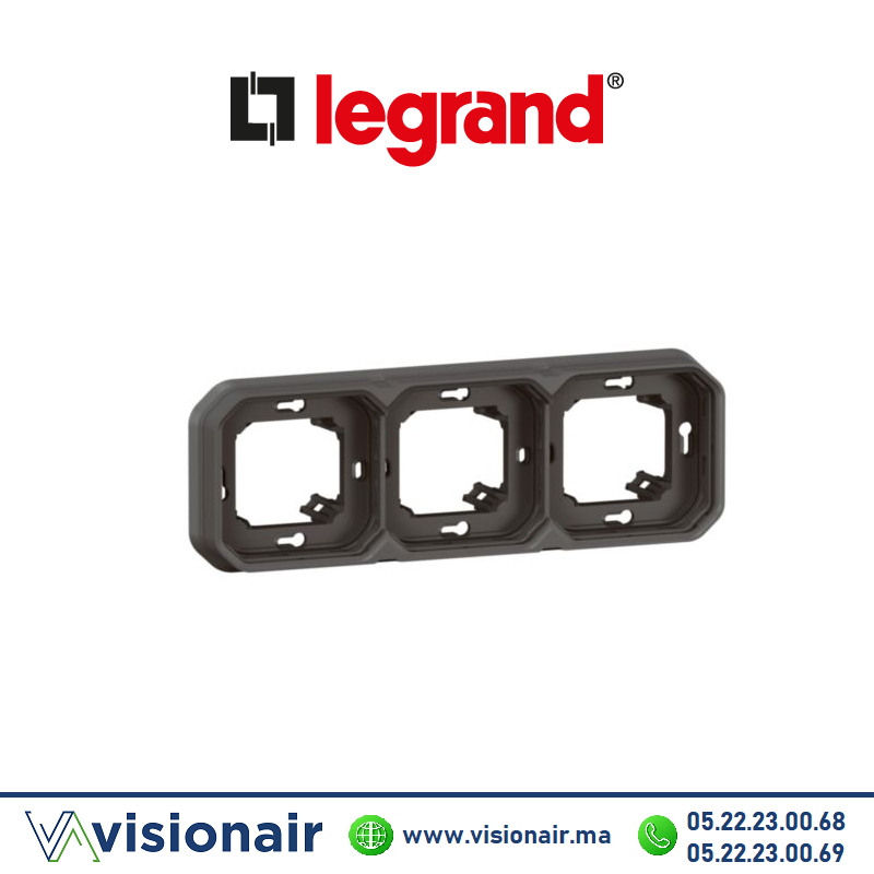 [LEG069608L] Support encastré 3 postes Legrand Plexo anthracite 069608L