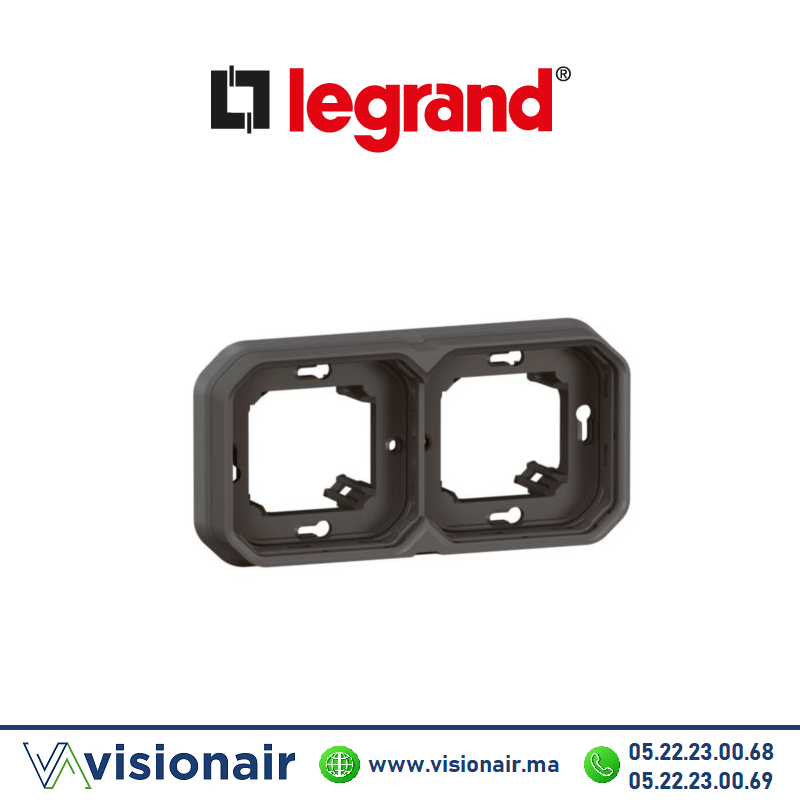 [LEG069607L] Support encastré 2 postes Legrand Plexo anthracite 069607L