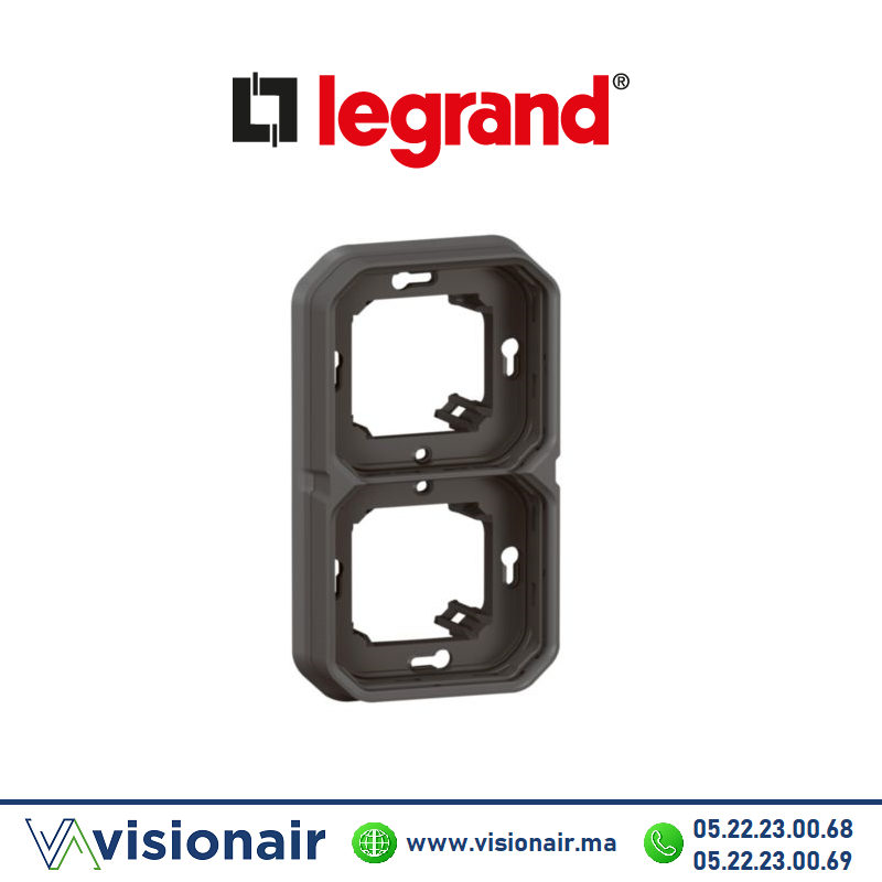 Support encastré 2 postes Legrand Plexo anthracite 069607L Casablanca Maroc