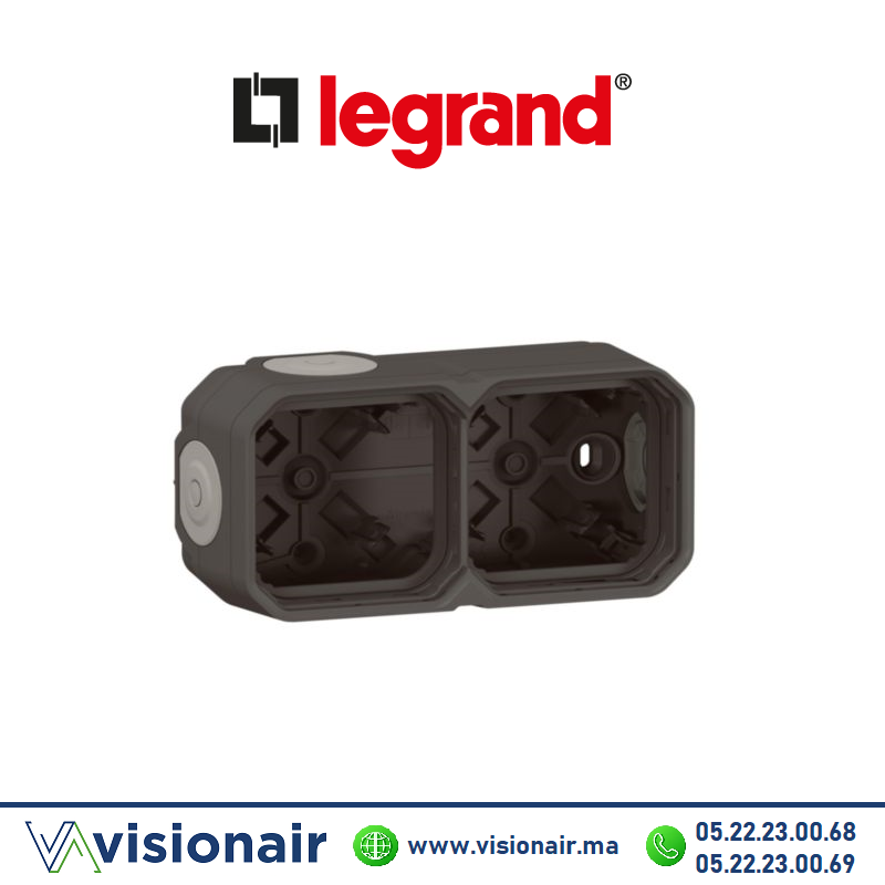 [LEG069602L] Support apparent 2 postes Legrand Plexo anthracite 069602L