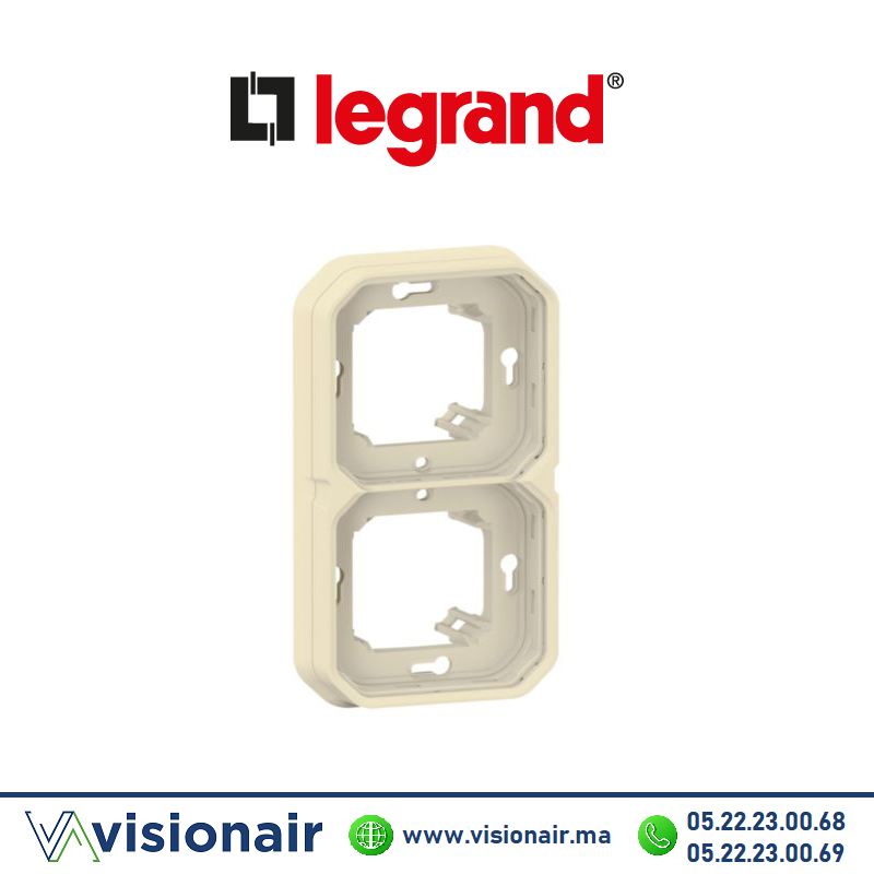 Support encastré 2 postes Legrand Plexo sable 069853L Casablanca Maroc