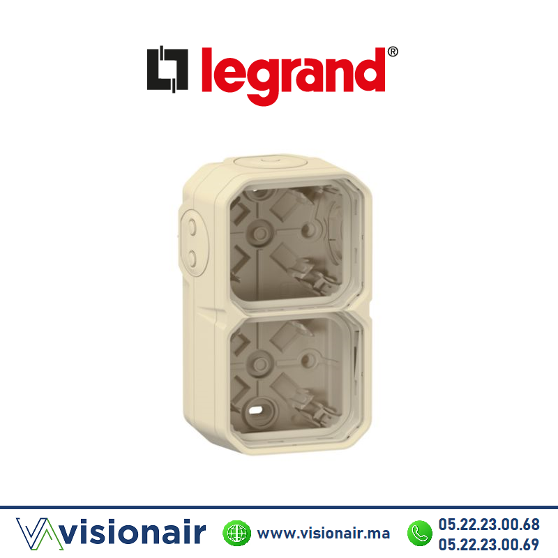Support apparent 2 postes Legrand Plexo sable 069867L Casablanca Maroc