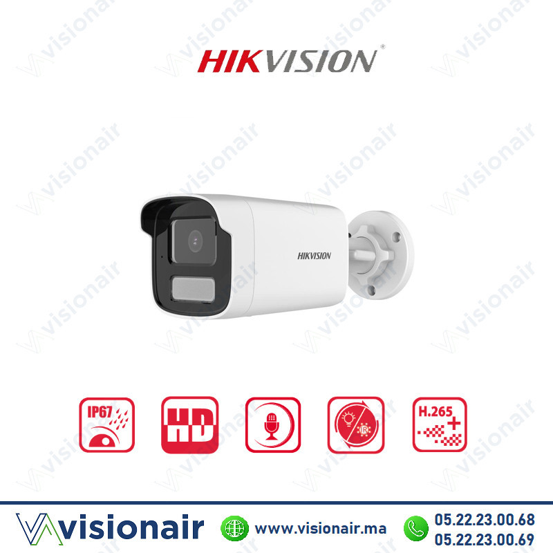 [DS-2CD1T63G2-LIU] Caméra Hikvision IP Bullet 6MP Smart hybride Audio IR50m DS-2CD1T63G2-LIU