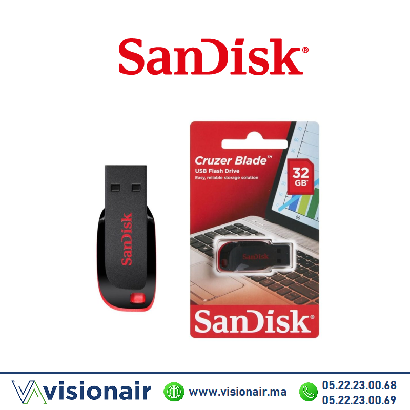 [SDCZ50-032G-B35] Clef USB 2.0 32GB SanDisk Cruzer Blade