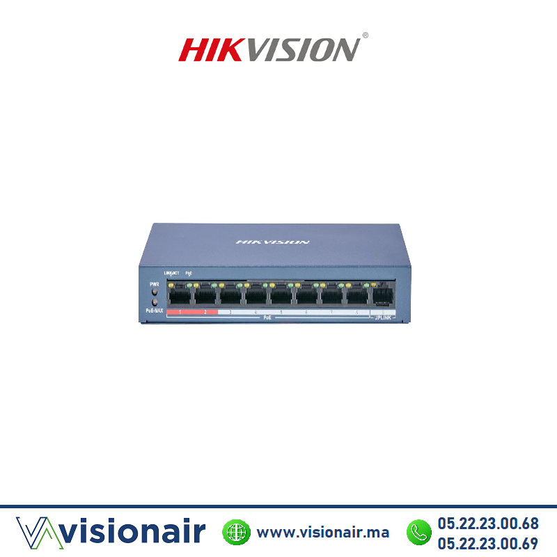 [HIKDS-3E0109P-E/M(B)] Switch HIKVISION 8 ports POE 10/100 Mbps DS-3E0109P-E/M(B)