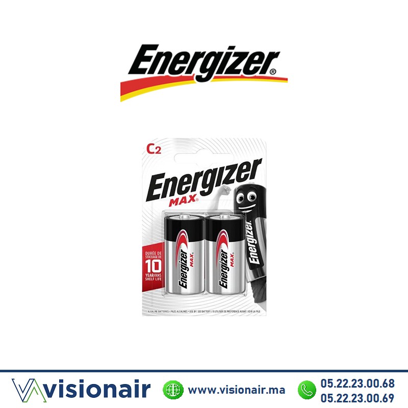 [EALKALINEC2LR14] Pile Energizer MAX 2 Piles C2 LR14 alcaline