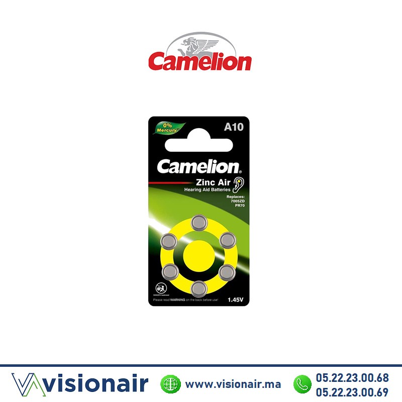 [CAMELIONAIR-A10] Pile auditive Camelion ZincAir A10