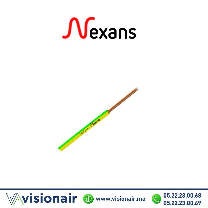 [NEXH07VU2_5VJ] Fil rigide NEXANS 2,5mm² vert jaune U500V (H07V-U/R)