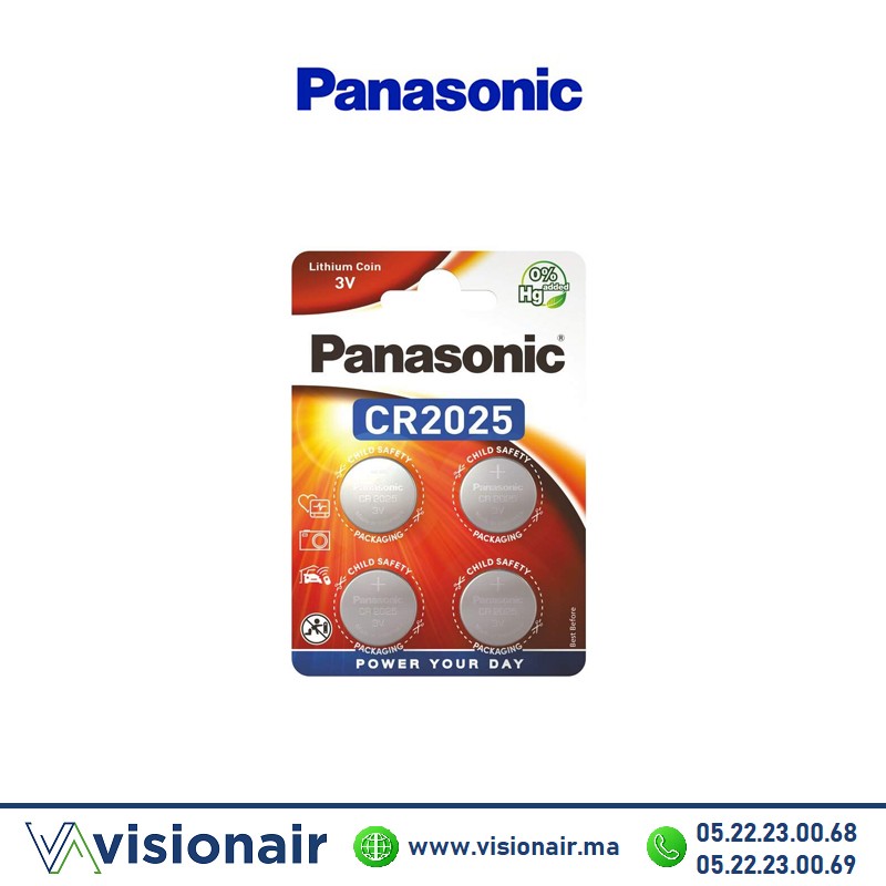 [PANCR2025] Pile Panasonic 4 Piles CR2025 3V LITHIUM