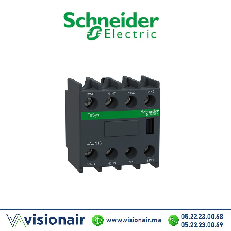 [LADN13] Contacts auxiliaire SCHNEIDER 1F+3O bornes vis-étriers LADN13